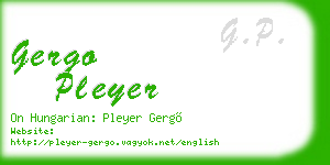 gergo pleyer business card